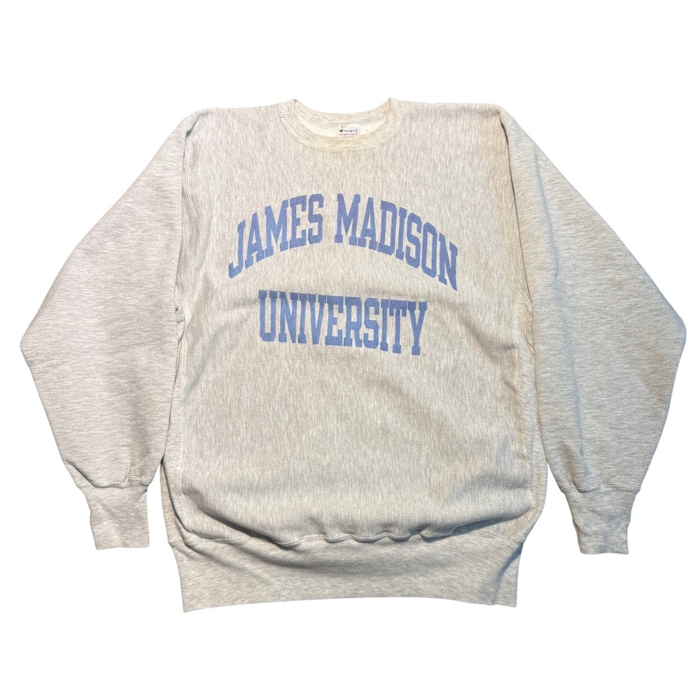 Vintage Champion Reverse Weave James Madison University Sweatshirt Gray XXL